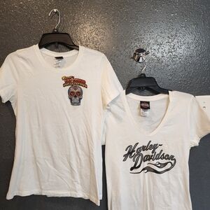 Harley-Davidson Women White Graphic Tees